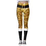 Women's Christmas Printed Leggings Festive Holiday Running Yoga Pants with Santa Snowman Design for Party Workout Comfortable Stretch Tights