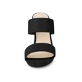 thumbnail image 6 of BLISSFUL STEP Women's Open Toe Chunky High Heel Slide Sandals Black 8, 6 of 7