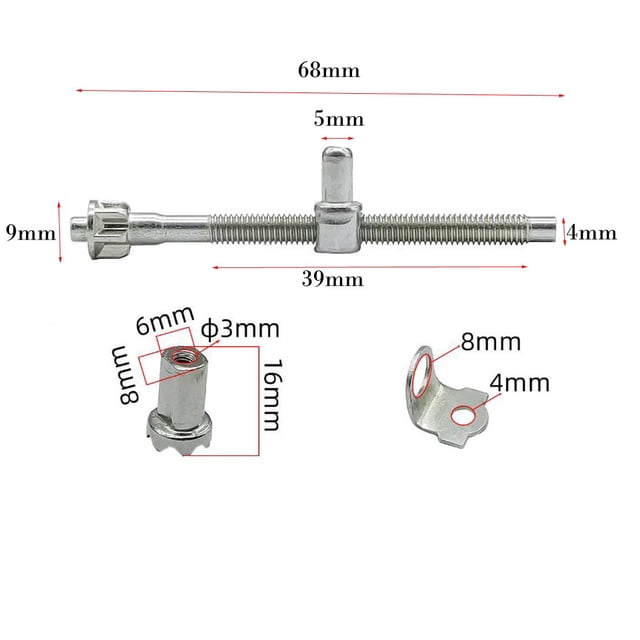 BTOER Kit de Vis et Écrou de Réglage de Tension pour Tronçonneuse Électrique 68/73mm