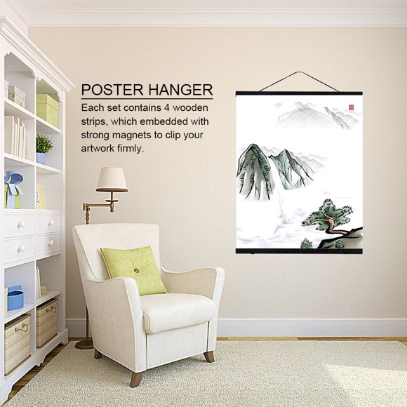 Lishi Magnetic Wooden Poster Hanger for DIY Artwork (50cm)