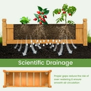 Resenkos Raised Planter Boxes, Large Space Elevated Flower Beds,Wooden Rectangular Garden Bed with Drainage System-Natural