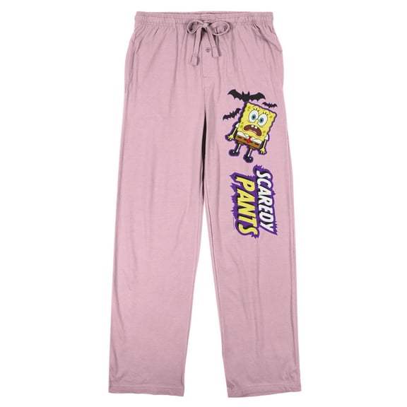 Spongebob Squarepants Halloween Scaredy Pants Women's Pink Sleep Pajama Pants-XXL