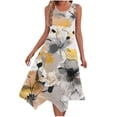 thumbnail image 2 of Ovzne Robes pour Femmes Robe d'Été Robes Sans Manches Col Rond Cordon Décontracté Volanté Robe Trapèze Mini Robe Femmes Liquidation, 2 of 7