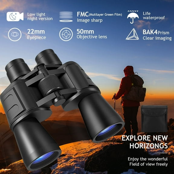 Zoom 180x100 Binoculars with Day Night Vision BAK4 Prism High Power Waterproof