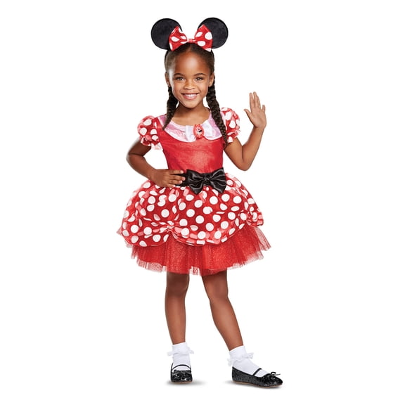 Disney Minnie Mouse Halloween Costume for Toddler, Red, Size 2T, by Disguise