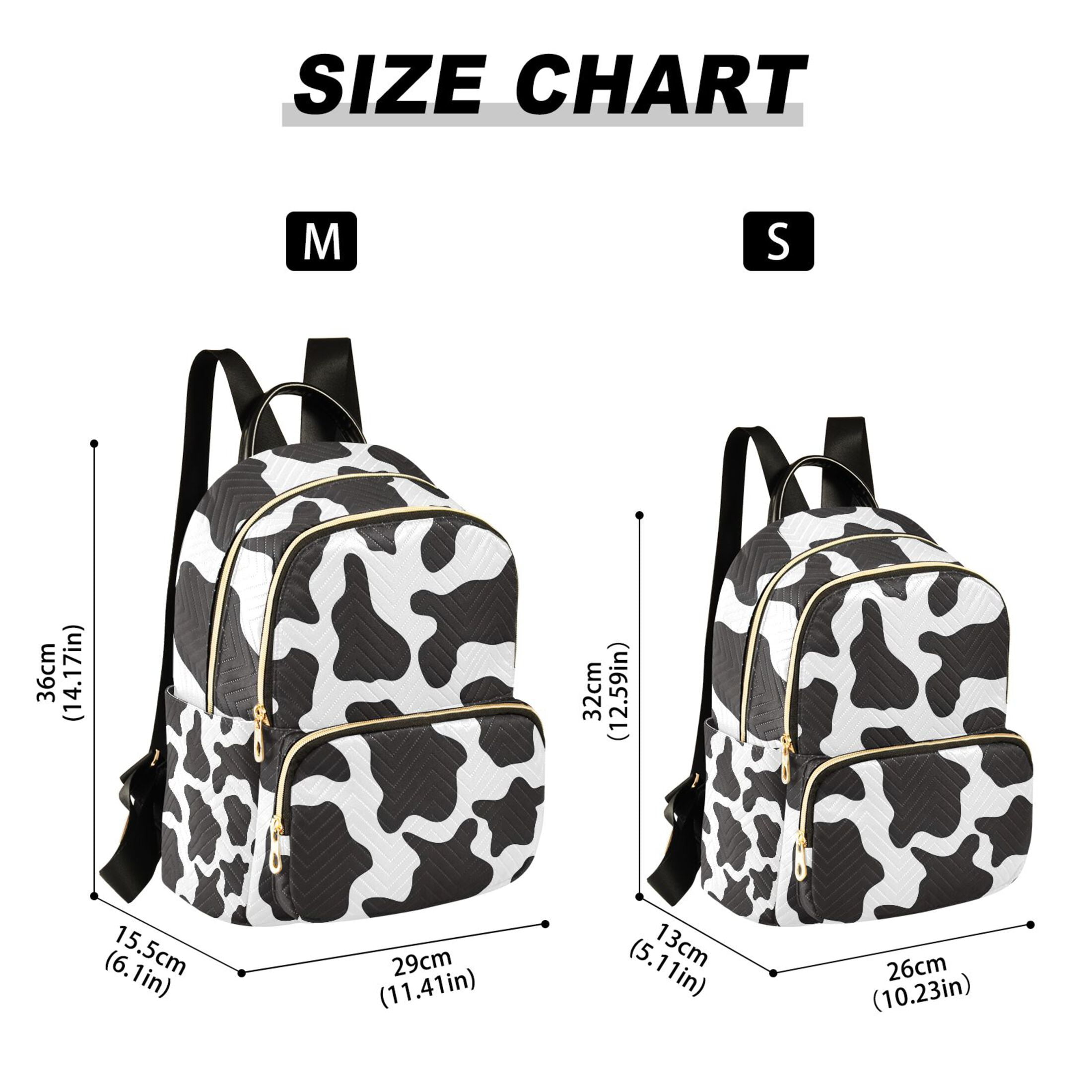 ALAZA Cow Print Womens Travel Laptop Backpack Large Daypack Ladies Shoulder Bags M