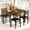 Brown, variant on LinkRomat Dining Table Set for 4, 43.3" Dining Room with 4 Upholstered PU Leather Chairs,5-Piece Dinette Breakfast Nook, Modern Wood Table and Chairs Set,Small Places, Brown
