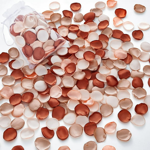 Serwalin, 300 unidades, pétalos de rosa de seda, mezcla marrón para bodas