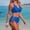 Blue, variant on Tummy Control Women Bathing Suits String Bathing Suit Bikinis High Waist Crew Neck Blue Women Bathing Suit,M