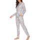 thumbnail image 4 of Conjunto de pijamas de mujer Pijamas de manga larga Pijamas con estampado de estrellas$ Pijamas suaves con bolsillos Traje con estampado de estrellas Xemadio HMHZ1841-4, 4 of 5