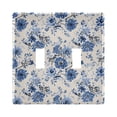 thumbnail image 2 of Dailycode Light Switch Plate Covers 3 Gang Wall Plate Plastics Outlet Covers for Kitchen Home Office Decor Blue Floral Ditsy Flower, 2 of 8