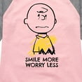 thumbnail image 3 of Peanuts - Smile More Worry Less - Youth Girls Raglan Tee, 3 of 5
