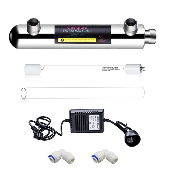 Geekpure 6 Watt UV Water Filter Upgrade for Reverse Osmosis RO Filtration System(0.5-1 GPM)