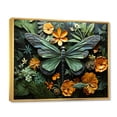 thumbnail image 2 of Designart "Pastoral Flight Green Dragonfly Insects" Animals Floater Framed Canvas Print, 2 of 7