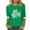 #076-Green, variant on ICHUANYI Womens 3/4 Sleeve St. Patrick's Day Printed T-Shirts Crew Neck Spring Graphic Tee Tops Round Neck Top Shirt