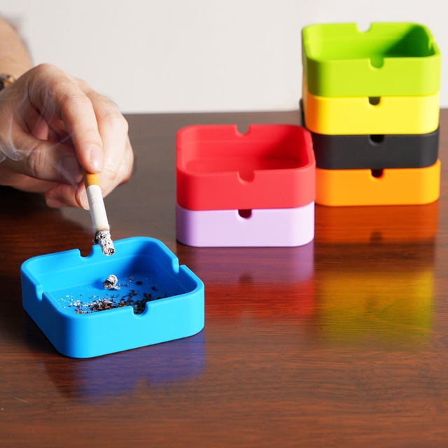 Xihbxyly Cenicero de Gel de Sílice, Resistente a Altas Temperaturas, Fácil de Limpiar, Apto para Lavavajillas, Diseño Ligero y Portátil, Perfecto para Uso Doméstico o Exterior, Tamaño 8 X 8 X 2,3 Cm.