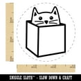 thumbnail image 2 of Cat in Box Self-Inking Rubber Stamp Ink Stamper - Brown Ink - Small 3/4 Inch, 2 of 7