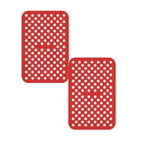 LYCAQL Air Fryer Silicone Liners,2 Pack 8*5.2 Inch Reusable Food-Grade Silicone Mat, Non-stick Heat Resistant Air Fryer Accessories