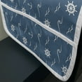 thumbnail image 3 of Nautical Blue Microwave Oven Cover, Monochromatic Art of Marine Wheel Anchor and Waves Repetition Print, Water Resistant Organizer with Pockets Kitchen, 36" x 12", Slate Blue and White, by Ambesonne, 3 of 4
