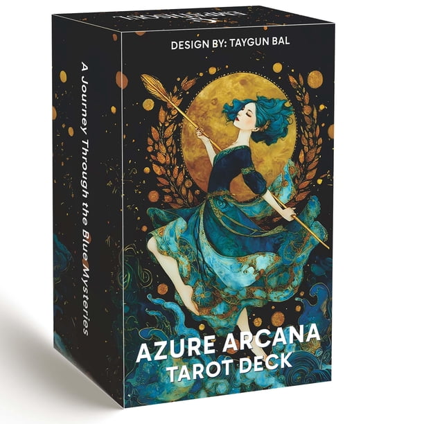 Baraja de Tarot DPEHAKMK Arcanos Azur con Libro Guía 78 Cartas