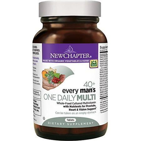 New Chapter Every One Man Daily 40 +, fermentée multivitamines homme avec Probiotiques + Saw Palmetto + Vitamines B + vitamine D3 + Ingrédients non OGM organiques - 72 ct