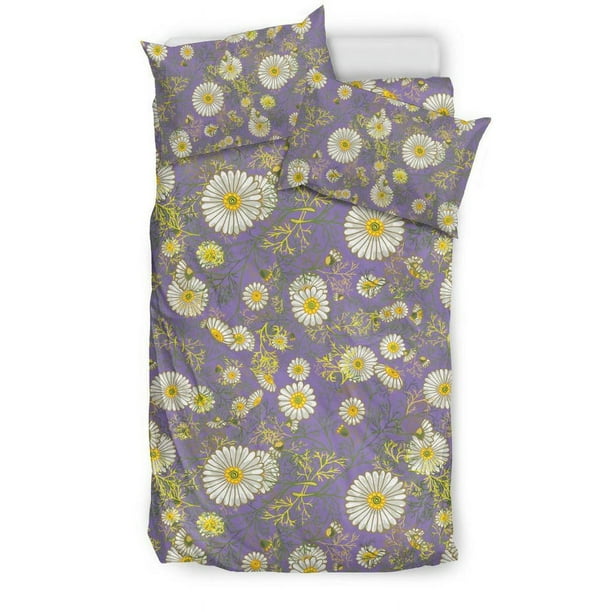 Juego de cama con estampado de margaritas Ds011