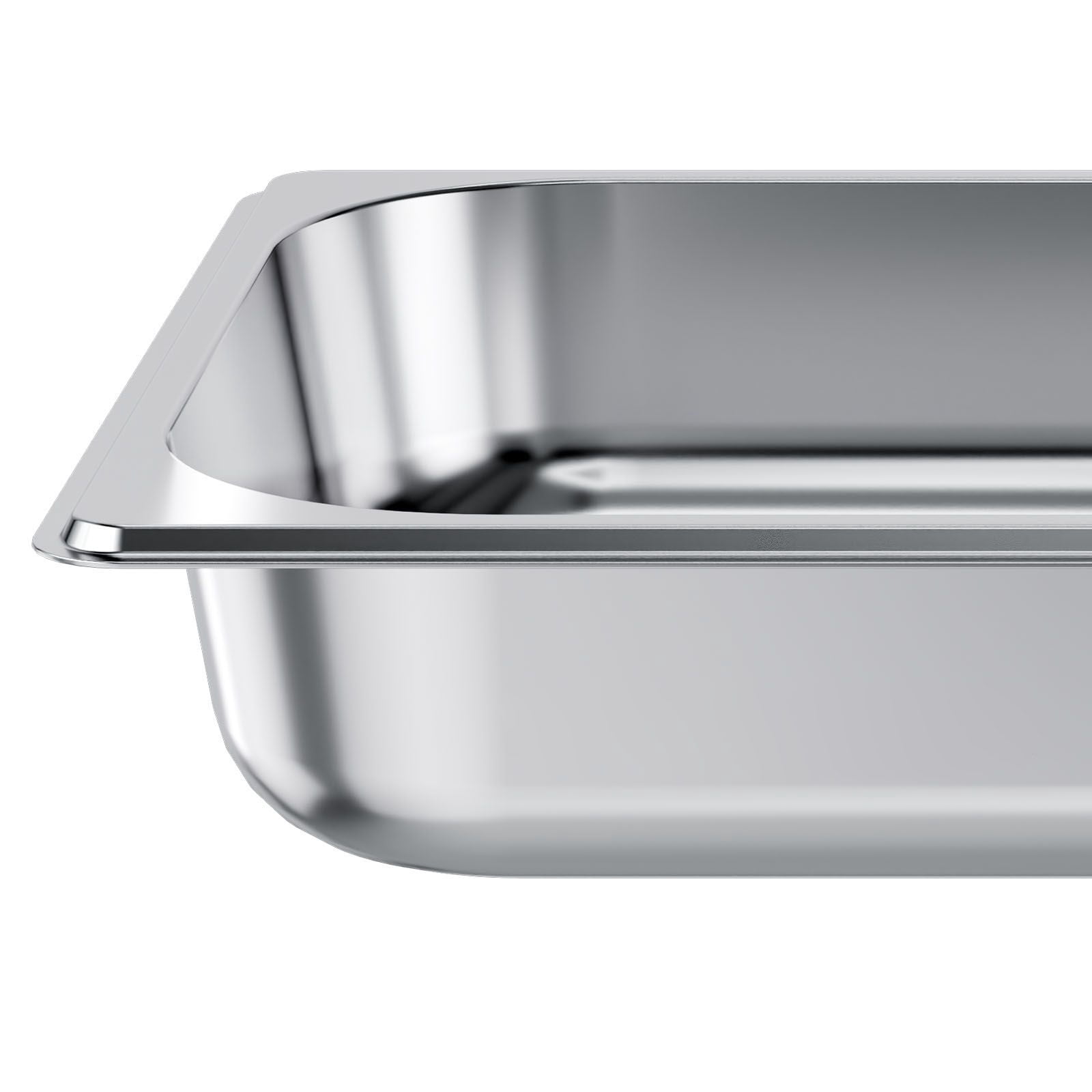Stainless Steel Hotel Pan 1/2 Size 2.5 Inch Deep 4-Pack 22 Gauge for Catering Buffet