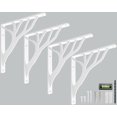 thumbnail image 1 of Juego de 4 soportes de estantería Balin Designs con forma de árbol rústico, color blanco, 20 cm, 1 of 7