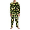 thumbnail image 3 of Lsque Avocado Toast Pattern Long Sleeve Pajama Set for Men - Soft 2-Piece Sleepwear and Loungewear Set with Pockets, Comfy Nightwear-Large, 3 of 7