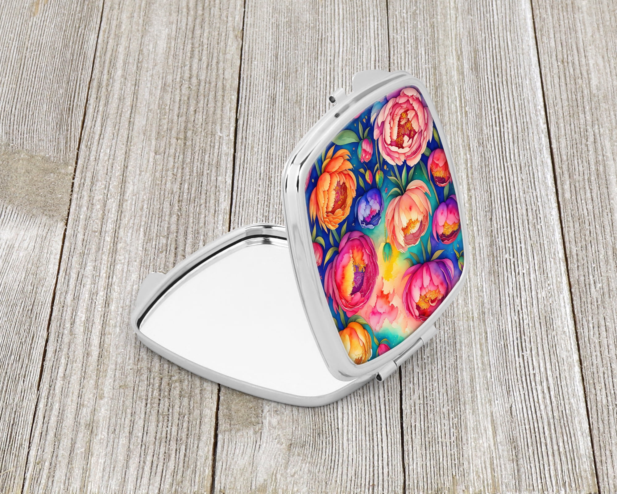 Colorful Peonies Compact Mirror 2.75 in x 3 in