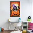 thumbnail image 2 of Stupell Industries Cat Peeking from Jack-o-Lantern Black Framed Giclee Art, design by Jean Francois, 30 x 20, 2 of 8