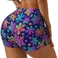 thumbnail image 3 of Workout Shorts Women, Rainbow Snowflakes Biker Shorts for Women Running Gym Spandex Shorts Tummy Control, 3 of 8