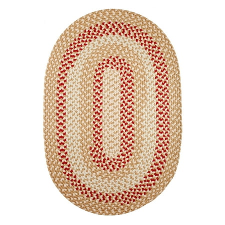 Indoor Outdoor Rug Beige Reversible Braided Textured Design 6ft