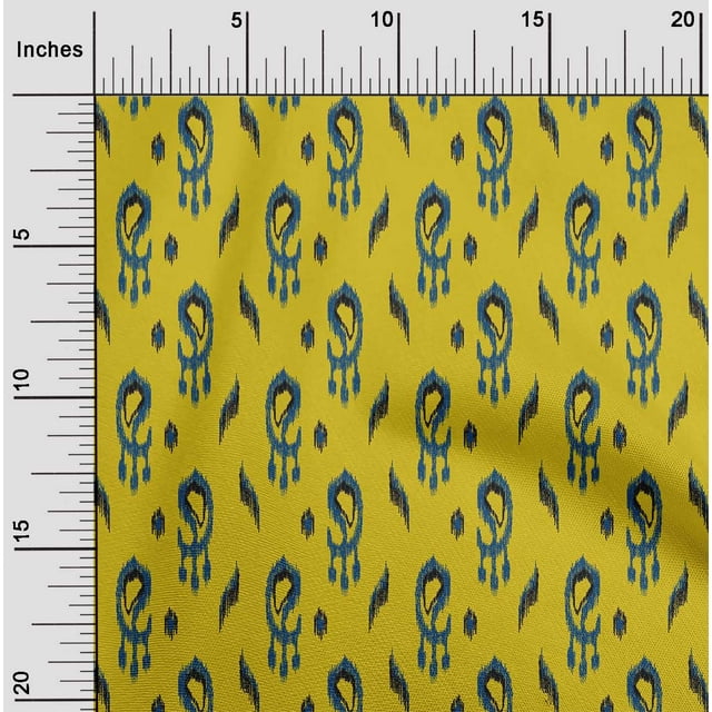 oneOone Polyester Lycra Fabric Paisley Ikat Print Fabric By Yard 56 Inch Wide