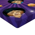 thumbnail image 2 of Ambesonne Emoji Fitted Sheet, Retro Disco King Monkey Afro, California King, Purple Brown Mustard, 2 of 3