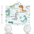 thumbnail image 3 of Wearable Blanket,LightBlue Cartoon Dinosaurs Name Pattern Hooded Wearable Flannel Blanket for Adults & Teens,Winter Poncho Shawl Wrap Cape Cozy Anti-Pill,50"x60", 3 of 5