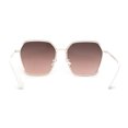 thumbnail image 4 of Womens Modern Designer Fashion Metal Rim Geometric Sunglasses Beige Yellow Brown Pink, 4 of 4