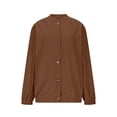 thumbnail image 5 of Yokua Corduroy Jackets for Women Button Down Bomber Jacket Stand Collared Long Sleeve Varsity Y2k Stylish Casual, 5 of 8