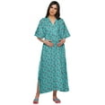 thumbnail image 1 of Moomaya Robe Longue Maxi de Maternité Imprimée pour Femmes, Kaftan Boutonné en Coton, 1 of 5
