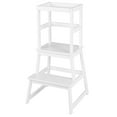 thumbnail image 1 of Costway Kids Kitchen Step Stool Kids Standing Tower with Safety Rails White, 1 of 9