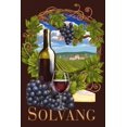 thumbnail image 4 of Solvang, California, Pinot Noir Vineyard Scene, Contour (Canvas Deluxe Tote Bag, Faux Leather Handles & Zip Pocket), 4 of 4