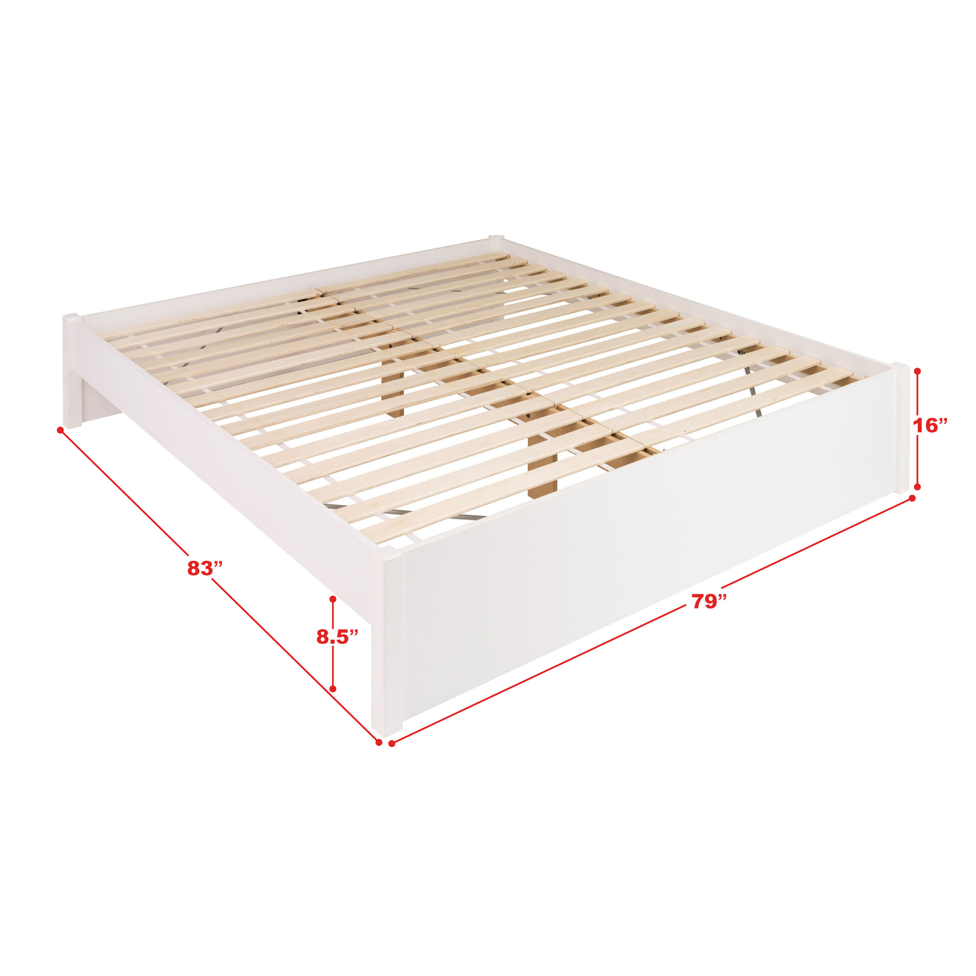 Prepac Select 4-Post Platform Bed, King, White