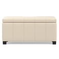 thumbnail image 3 of Simpli Home Dover Faux Leather Storage Bench in Cream, 3 of 12