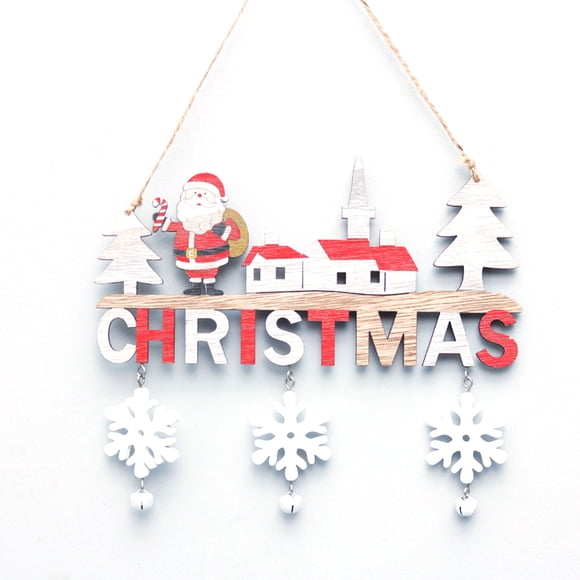 Signe de Noël en Bois Suspendu, Ornement de Suspension d'Arbre de Noël de Mode pour l'Arbre de Porte d'Entrée de Décoration à la Maison