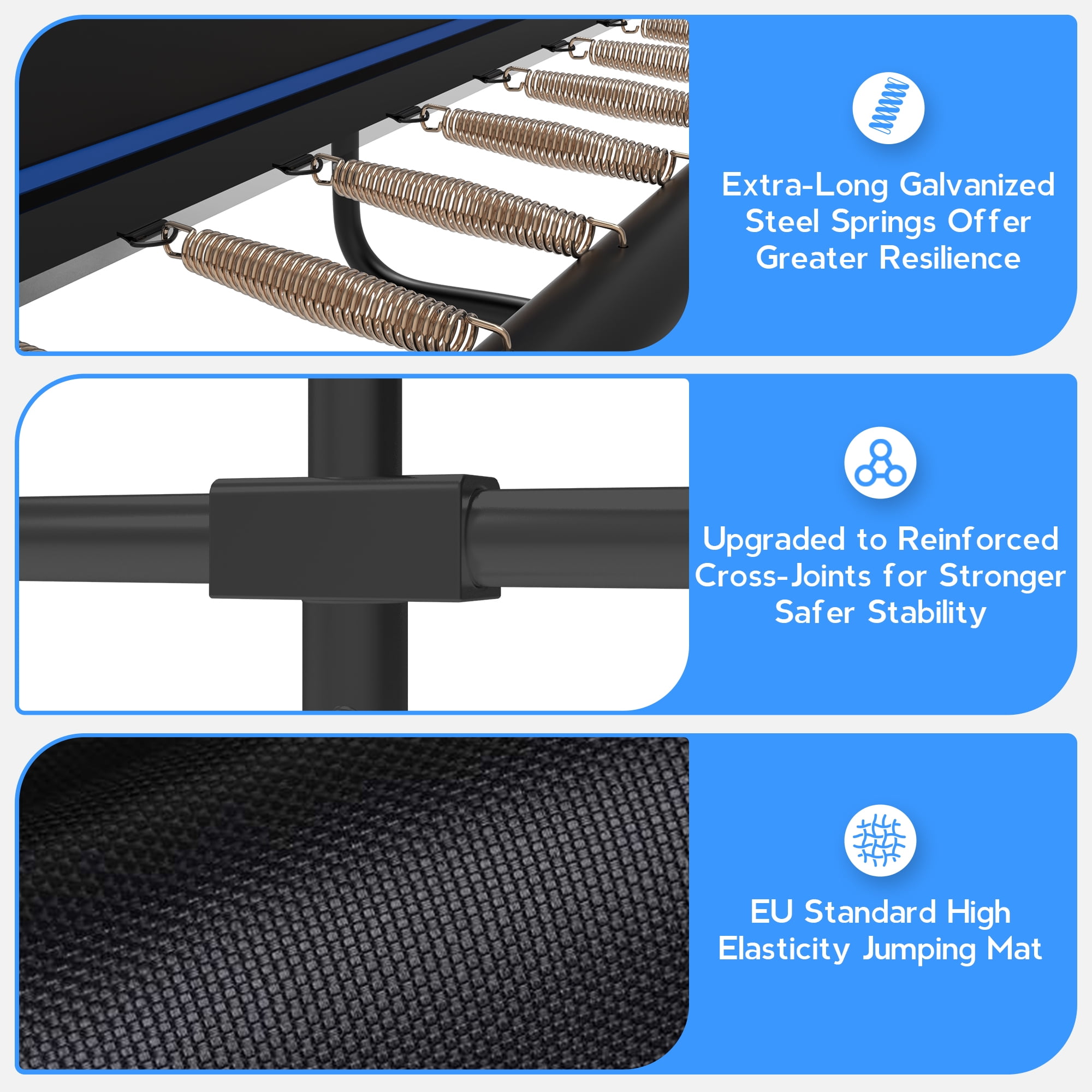 YORIN Rectangle Trampoline for Kids Adults, 8FT x 14FT Rectangular Heavy-Duty 1760LBS Outdoor Trampoline with Enclosure Net, Ladder, Weather-Resistant Galvanized Frame, Large Backyard Trampoline