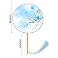 thumbnail image 3 of Tizuqe Chinese Fan with Pendant Handhelds Inks Painting Fan Tassels Round Silk Fan, 3 of 20