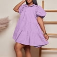 thumbnail image 6 of GXIPO Women's Cute Babydoll Off Shoulder Dresses Casual Flared Long Sleeves Loose Shirred Summer Dress Purple 3XL, 6 of 8