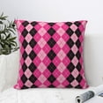 thumbnail image 4 of Honeii pink and black argyle Print Throw Pillow, Square Decorative Pillow Forms Soft Fluffy Plump Pillow Decorative Pillow Inserts,Couch Pillows-22"x22", 4 of 7