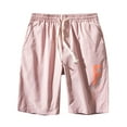 thumbnail image 4 of Aayomet Mens Shorts Mens Cotton Loose Drawstring Cargo Short with Full Elastic Waist,Pink M, 4 of 4