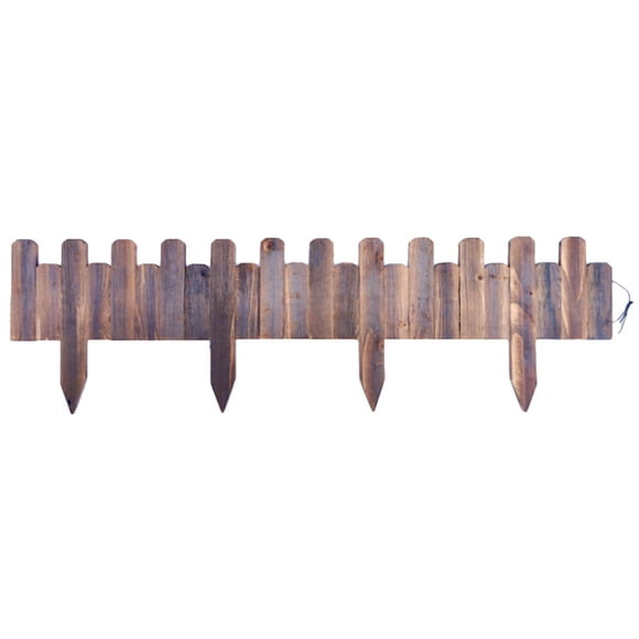OUNONA Protect Plants Garden Edge Border Wood Coffee 1 Set Decorative Lawn Edging Natural Atmosphere